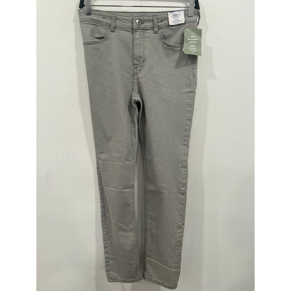H&M Boys Size US 18 Gray Skinny Fit Adjustable Waist Jeans New With Tags